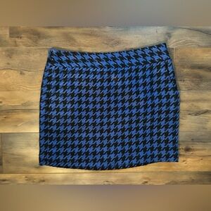 The Limited Blue & Black Houndstooth Pencil Skirt | 8 | Classic Workwear Chic